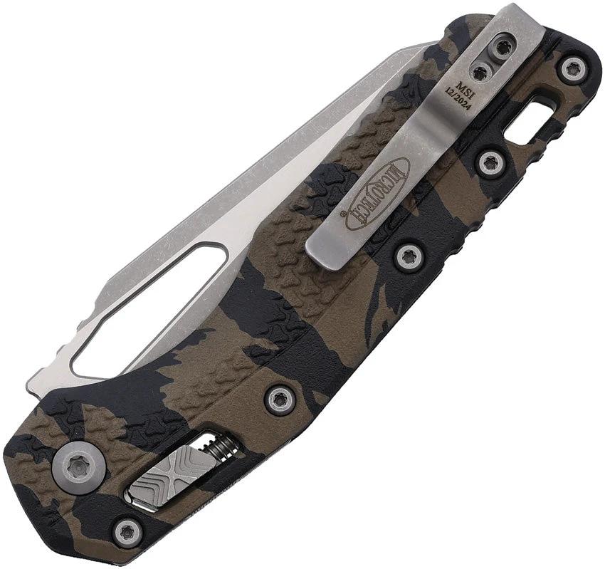 Microtech Ram Lok Tri Grip AP Tiger Stripe Folding Knife 210T 10APPMTRC Bohler M390MK For EDC Enthusiasts by Microtech