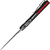 Microtech MSI Ram Lok Tri Grip Knife Black Red Handle Bohler M390MK Stonewash Blade 5in Closed For EDC Fans by Microtech