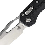 Microtech Ram Lok Tri Grip SW Black 5in Closed 3.75in M390MK Sheepsfoot Pocket Clip Lanyard For EDC Enthusiasts by Microtech
