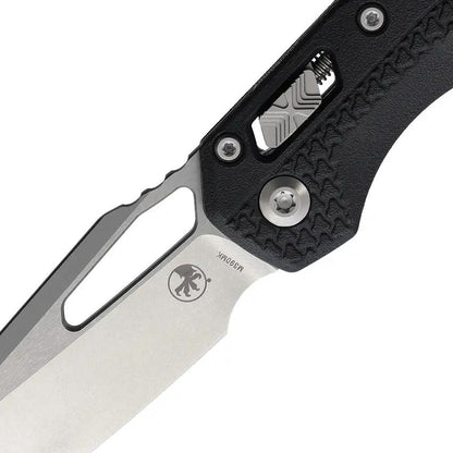 Microtech Ram Lok Tri Grip SW Black 5in Closed 3.75in M390MK Sheepsfoot Pocket Clip Lanyard For EDC Enthusiasts by Microtech