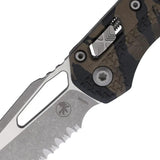 Microtech Ram-Lok Tri Grip Tiger EDC Knife With Apocalyptic Finish M390 Sheepsfoot Blade For Tactical Enthusiasts by Microtech