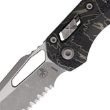 Microtech MSI RamLok TriGrip AP Tiger 5In Closed Serration Bohler M390MK Tiger Stripe Camouflage Handle For Collectors by Microtech