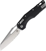 Microtech Ram-Lok MSI Folding Knife Black Tri-Grip M390 Sheepsfoot Partial Serrations 3.75in Blade For EDC Enthusiasts by Microtech