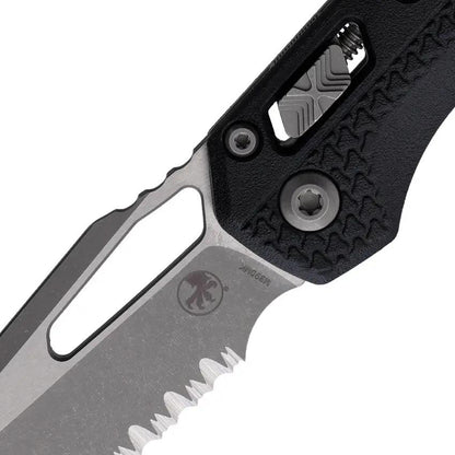 Microtech MSI Ram Lok Tri Grip Knife With Serrated M390 Blade Black Handle EDC Ready by Microtech