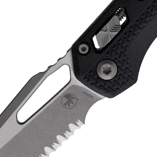 Microtech MSI Ram Lok Tri Grip Knife With Serrated M390 Blade Black Handle EDC Ready by Microtech
