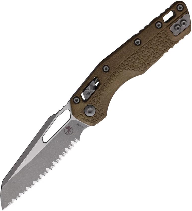 Premium Microtech RamLok Tri Grip Folding Knife With 3.75 Inch M390 Blade Dark Earth Polymer Handle For EDC Enthusiasts by Microtech