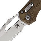 Microtech MSI Ram Lok Tri Grip Black FS 210T 12PMDE Serrated M390MK Blade For Tactical EDC by Microtech