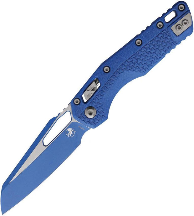 Microtech Ram-Lok Poly Blue Cerakote M390MK Elite Sheepsfoot Knife For EDC Enthusiasts And Tactical Collectors by Microtech