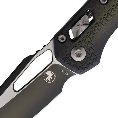 Microtech RamLok Tri Grip Bazooka Green Tactical Knife For Collectors 5in Closed 3.75in M390MK Blade Thumb Pull by Microtech