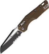 Microtech Ram-Lok Tri Grip Knife DE 210T-2PMDE With Partially Serrated Bohler M390MK Blade And Dark Earth Tri-Grip Handle by Microtech