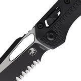 Microtech Ram Lok Tri Grip Knife Black 210T 2TPM Two Tone Sheepsfoot M390MK Blade Tactical EDC by Microtech