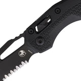Microtech Ram Lok Tri Grip Knife Black 210T 2TPM Two Tone Sheepsfoot M390MK Blade Tactical EDC by Microtech