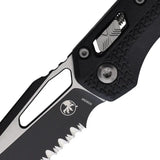 Microtech Ram-Lok Tri Grip Black FS Folding Knife With M390 Sheepsfoot Blade For Tactical Professionals by Microtech