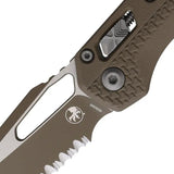 Microtech RamLok Tri Grip DE FS 210T 3PMCDEA6 Dark Earth Cerakote Premium Bohler M390MK Sheepsfoot EDC Knife by Microtech