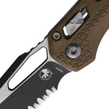 Microtech Ram Lok Tri Grip Knife Dark Earth Handle With M390MK Blade 5 Inch Closed For Tactical EDC Enthusiasts by Microtech