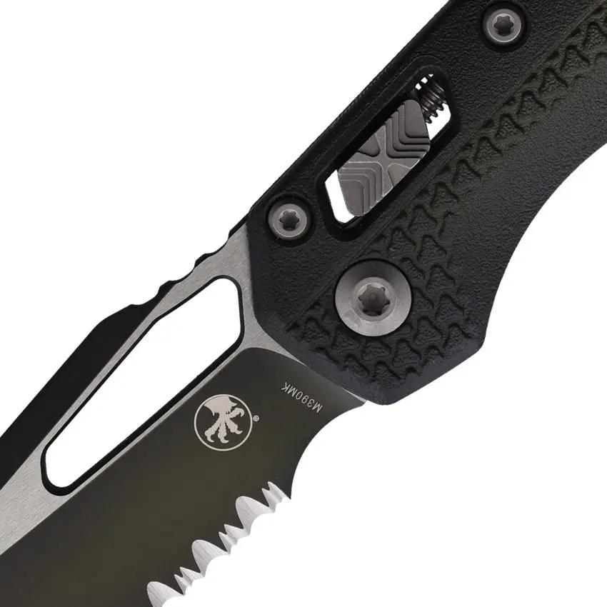 Microtech Ram-Lok Tri Grip Bazooka Knife 210T-3PMFBO With M390MK Serrated Sheepsfoot Blade EDC Tactical by Microtech