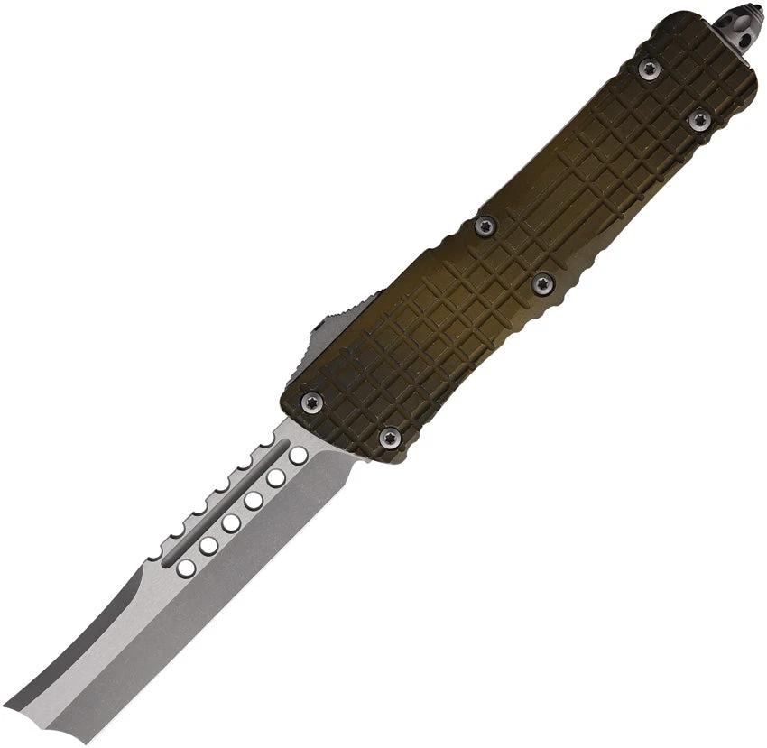 Microtech Auto Combat Delta Razor Automatic Opening Tactical Knife Apocalyptic M390 Blade FDE Handle for Collectors by Microtech