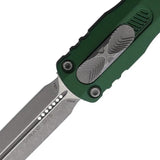 Microtech Auto Dirac Double Edge OTF Knife Emerald Green Aluminum Handle Glass Breaker 3 Inch M390 For Tactical EDC by Microtech