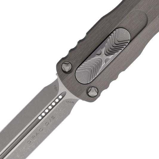 Microtech Auto Dirac D E OTF Dagger 3 Inch Double Edge Blade Automatic Opening Apocalyptic Finish 22510APNC For EDC Fans by Microtech