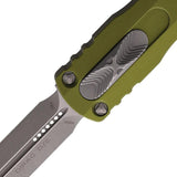 Microtech Auto Dirac OTF Knife Dual Edge 3 Inch Apocalyptic Blade OD Green Aluminum Handle Glass Breaker For Collectors by Microtech