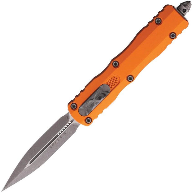 Microtech Dirac Auto DE OTF Knife With Apocalyptic Finish M390 Blade Orange Aluminum Handle Glass Breaker For EDC Fans by Microtech