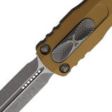 Microtech Auto Dirac DE OTF Knife Tan 3 Inch Double Edge Blade Glass Breaker Lanyard Elite Collectors by Microtech