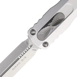 Microtech Auto Dirac D/E OTF Knife With Three Inch Dagger Blade Silver Aluminum Handle Elite EDC For Tactical Pros by Microtech