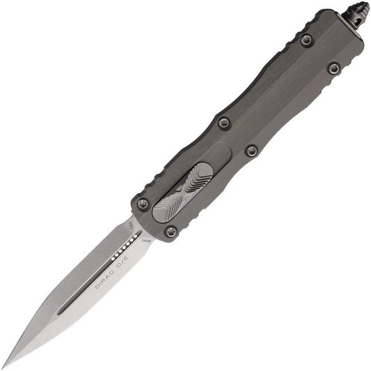 Microtech Auto Dirac DE OTF Knife Premium Automatic EDC For Tactical Enthusiasts Bohler M390 Blade Gray Aluminum Handle by Microtech