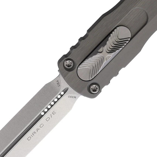 Microtech Auto Dirac DE OTF Knife Premium Automatic EDC For Tactical Enthusiasts Bohler M390 Blade Gray Aluminum Handle by Microtech