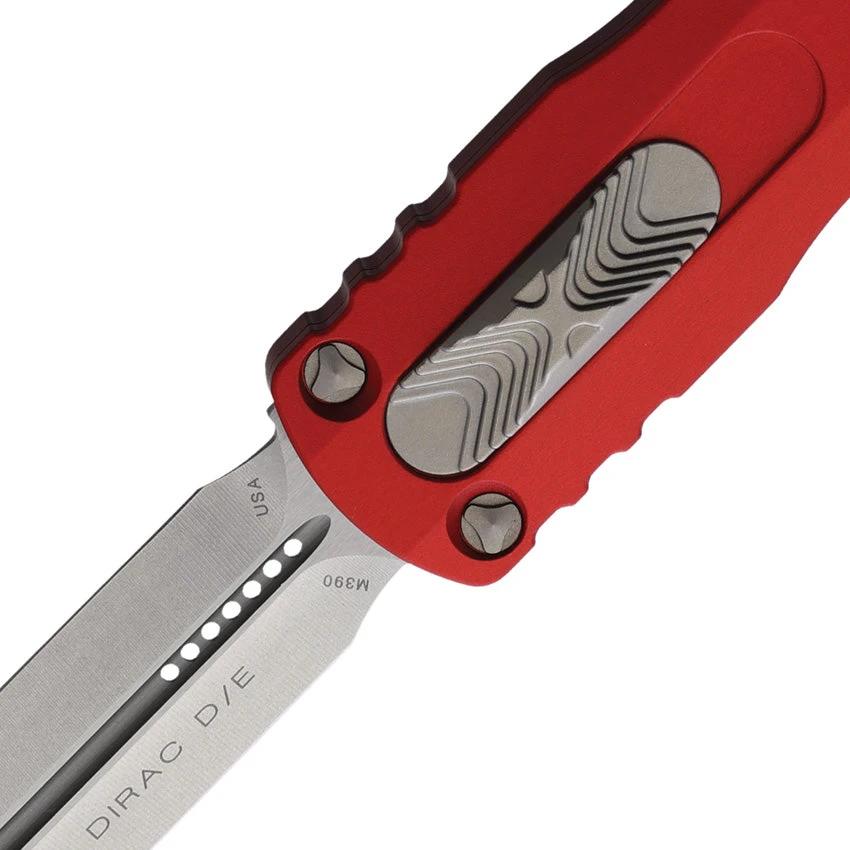 Microtech Auto Dirac D E OTF Knife Red Aluminum Handle Glass Breaker Lanyard Hole Pocket Clip EDC Pro by Microtech