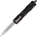 Microtech Dirac DE OTF Auto Knife Black Partially Serrated Stonewash Blade Glass Breaker For Tactical Enthusiasts by Microtech
