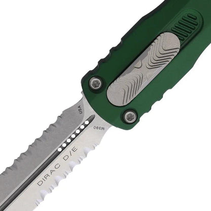 Microtech Dirac Auto DE OTF Knife Premium Emerald Green Aluminum Handle 3in M390 Dagger Blade For Tactical EDC by Microtech