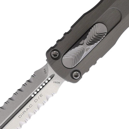 Microtech Auto Dirac D E OTF Knife Gray Aluminum Handle With Glass Breaker Pocket Clip For EDC Enthusiasts by Microtech