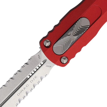 Microtech Auto Dirac DE OTF Knife Red Premium Aluminum Handle M390 3 Inch Blade Glass Breaker For EDC Enthusiasts by Microtech