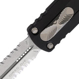 Microtech Dirac DE OTF Auto Knife Black Partially Serrated Stonewash Blade Glass Breaker For Tactical Enthusiasts by Microtech