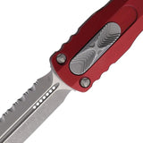 Microtech Dirac Auto OTF Knife D E Double Edge 4.38in Closed Merlot Aluminum Handle Glass Breaker For Collectors by Microtech