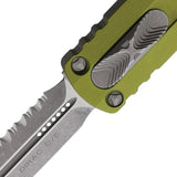 Microtech Auto Dirac D E OTF Knife With Apocalyptic Serrated Blade 4.38in Closed OD Green Aluminum Tactical Enthusiasts by Microtech