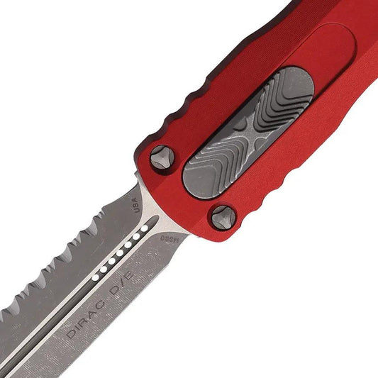 Microtech Auto Dirac DE OTF Knife Red Aluminum Handle Premium M390 Blade Glass Breaker For EDC Enthusiasts by Microtech