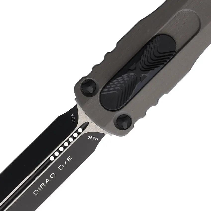 Microtech Auto Dirac D E OTF Knife For EDC Enthusiasts Gray Aluminum Handle Glass Breaker Pocket Clip by Microtech