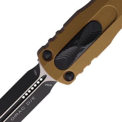 Microtech Auto Dirac D E OTF Knife Tan Aluminum Handle Glass Breaker Lanyard Pocket Clip For Tactical EDC Collectors by Microtech