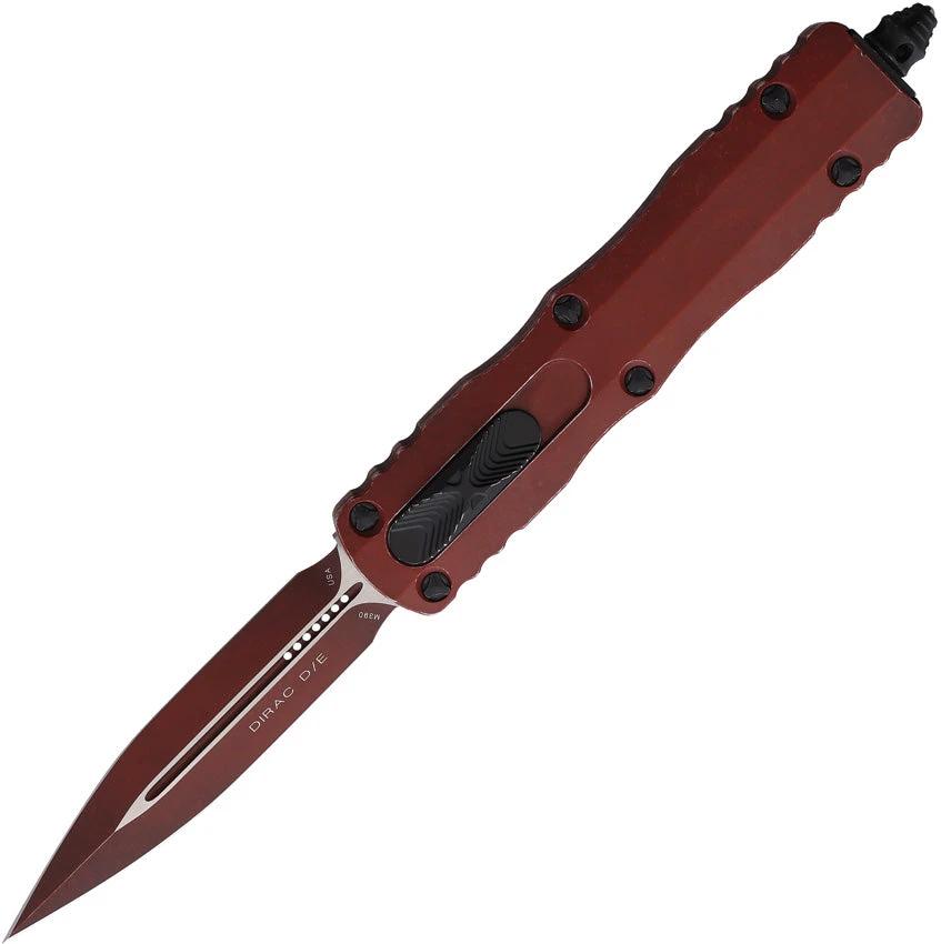Microtech Auto Dirac D E OTF Knife Weather Crimson Premium Aluminum Handle 3 Inch Double Edge Blade For EDC Enthusiasts by Microtech