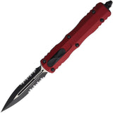 Microtech Dirac Auto OTF Knife Merlot Handle With Premium Two Tone Dagger Blade And Glass Breaker For EDC 2252MR by Microtech