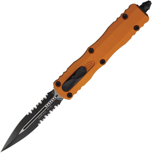 Microtech Auto Dirac D E OTF Dagger Knife With Two Tone Finish Partially Serrated Blade For EDC Enthusiasts by Microtech