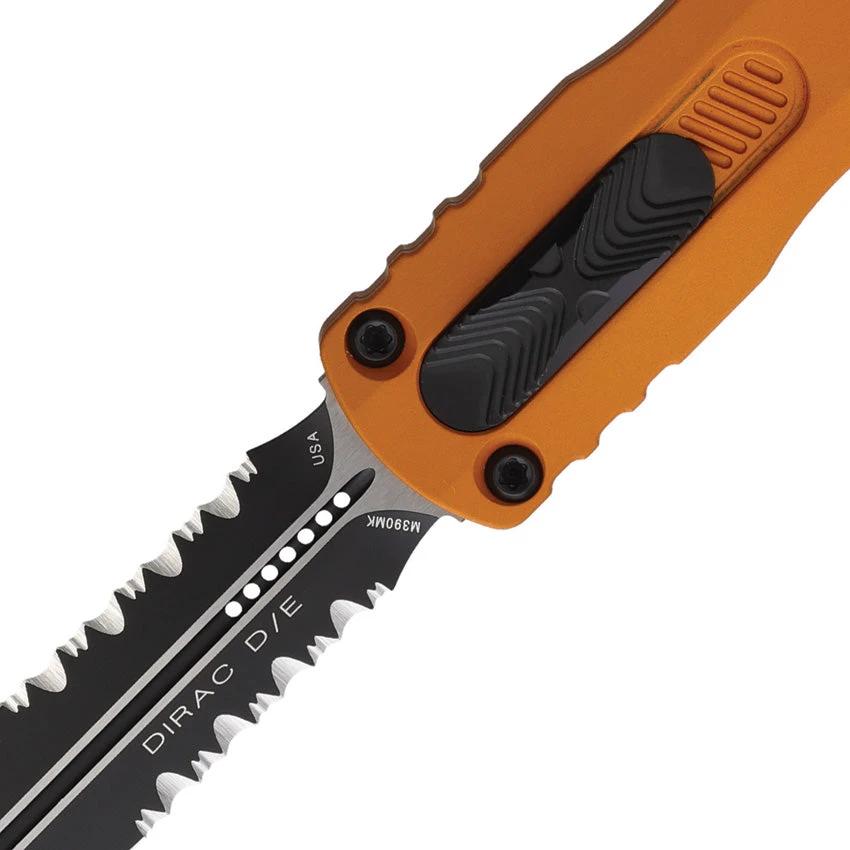 Microtech Auto Dirac D E OTF Dagger Knife With Two Tone Finish Partially Serrated Blade For EDC Enthusiasts by Microtech