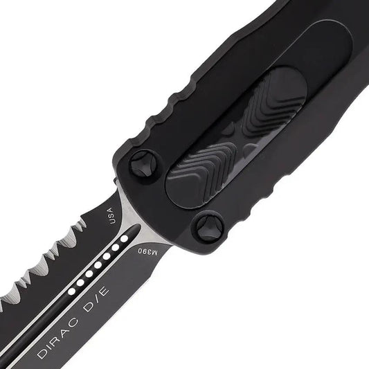 Microtech Auto Dirac D E OTF Tactical Knife Black Serrated Dagger Blade With Glass Breaker And Pocket Clip by Microtech