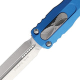 Microtech Auto Dirac DE OTF Knife Premium Satin Blue 3in Dagger Blade For Collectors And Everyday EDC Enthusiasts by Microtech
