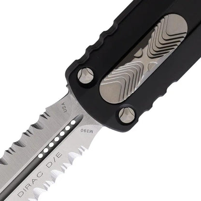 Microtech Auto Dirac DE OTF Dagger Satin Blade Black Aluminum Handle Glass Breaker EDC by Microtech