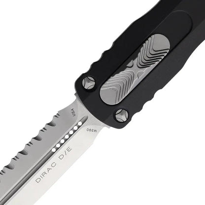 Microtech Auto Dirac D E OTF Knife Premium Serrated Double Edge Blade With Glass Breaker For Tactical EDC FS Black by Microtech