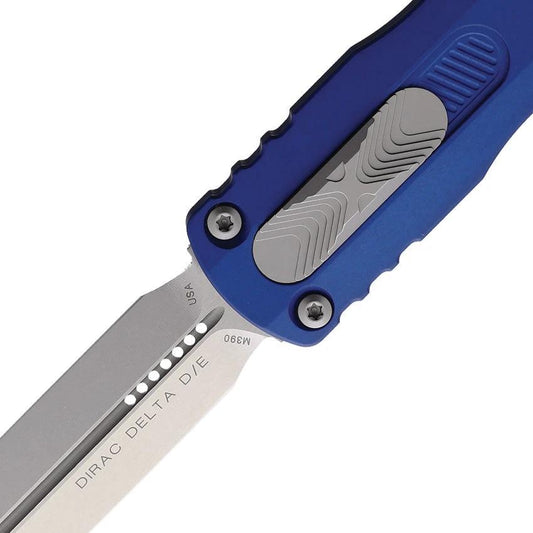 Microtech Auto Dirac Delta D E OTF Knife For EDC Enthusiasts With M390 Dagger Blade Navy Aluminum by Microtech