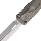 Microtech Auto Dirac Delta D E OTF Knife Gray Aluminum Handle M390 Dagger Blade 5.63in Closed For EDC Enthusiasts by Microtech